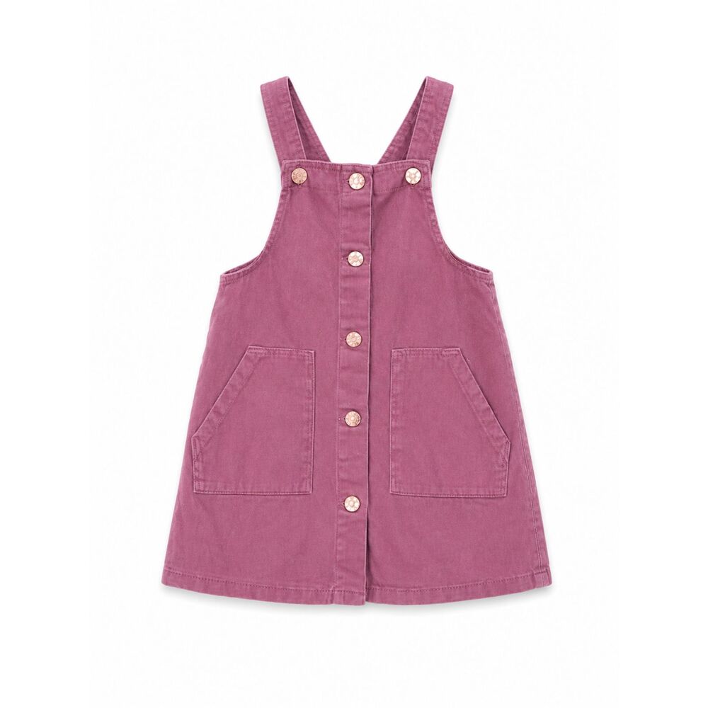 BCBG Girls Toddler 5T Dusty Rose Pink Overall Pinafore Dress Button Front